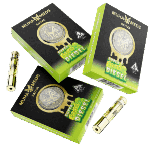 Super Sour Diesel (Sativa): Muha Meds Cartridge – 1 Gram Distillate