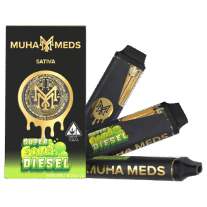 Muha Meds Super Sour Diesel (Sativa): 2000 MG Disposable Vape – 2 Gram All-In-One
